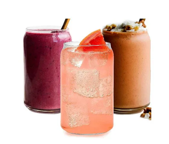 Can Shaped Glass Drinking Glasses Cups/16oz Beer Glasses Iced Coffee Glasses