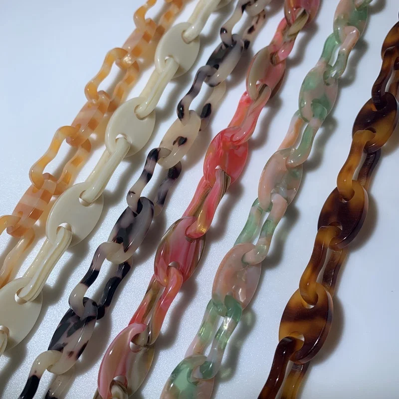 Peichi acetate acrylic sunglasses chain holder plastic chain link for eyeglass accessories