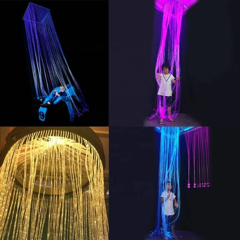 50cm Round Fibre Optic Waterfall Corner Shower Fiber Optic Waterfall for Sensory