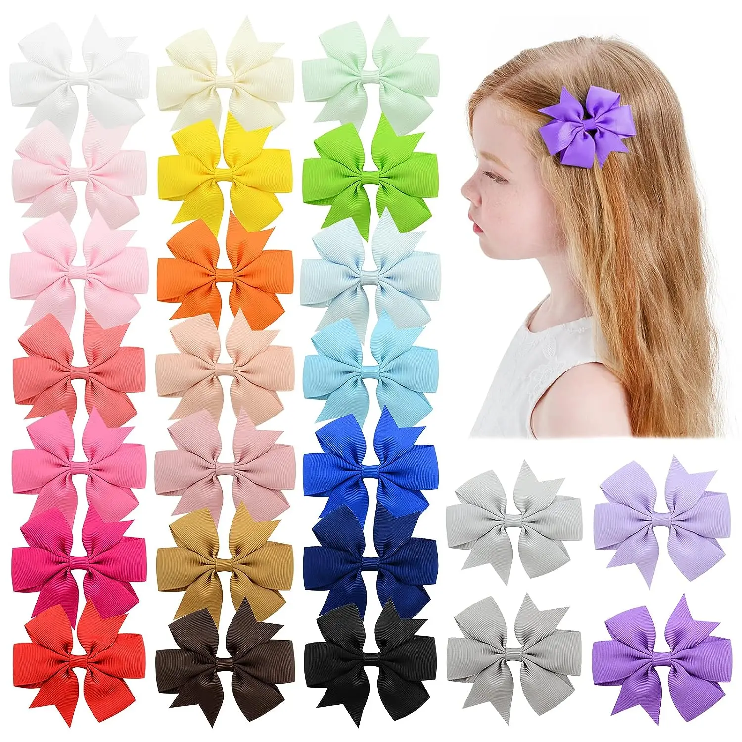 Wholesale 53 colors grosgrain ribbon baby hair fish tail bows clip kids ribbon hairgrips  kids hair accessories