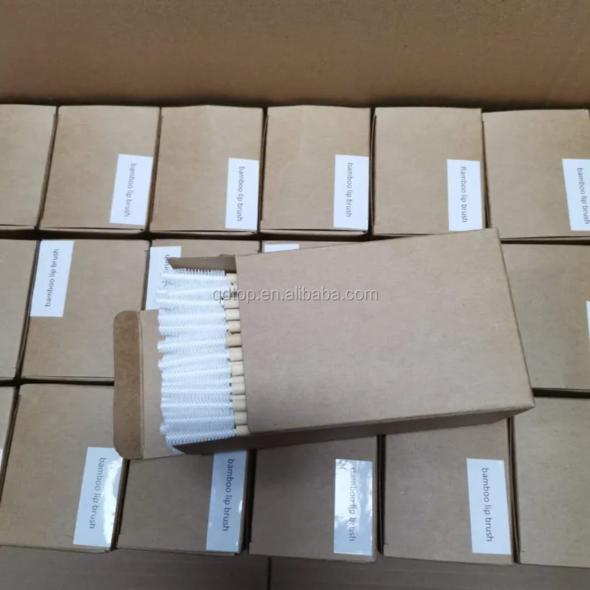 Disposable eco friendly bamboo handle silicone mascara wand makeup wood handle rubber eyelash brush