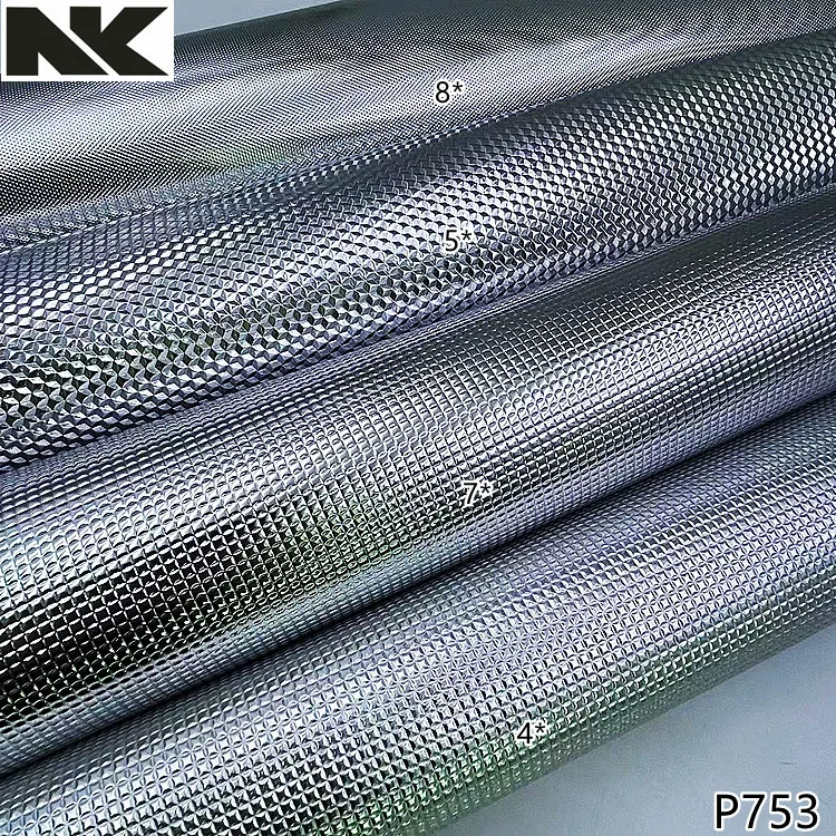 P753   New Silver Black Embossed PU Artificial Leather Utensil Bag Handbag Phone Case Belt