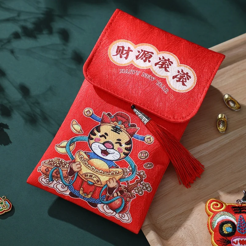 Конверт для денег на удачу с логотипом 2022 года тигра подарочные пакеты Hong Bao красный конверт китайский новый