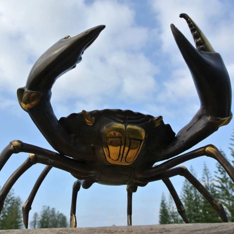 Antique Metal Animal Statue Large Size Bronze Crab Sculpture for Sale