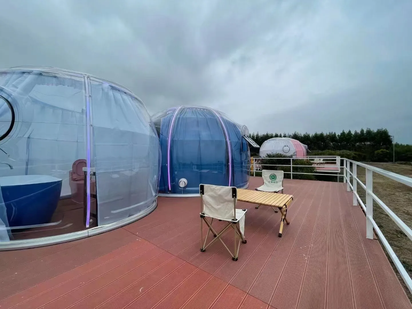 waterproof camping star tent luxury air dome glamping polycarbonate bubble house with bathroom