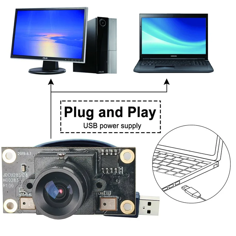 Плата модуля USB камеры 1080P ночное видение 1/2.8 дюймов CMOS сенсор 3 6 мм