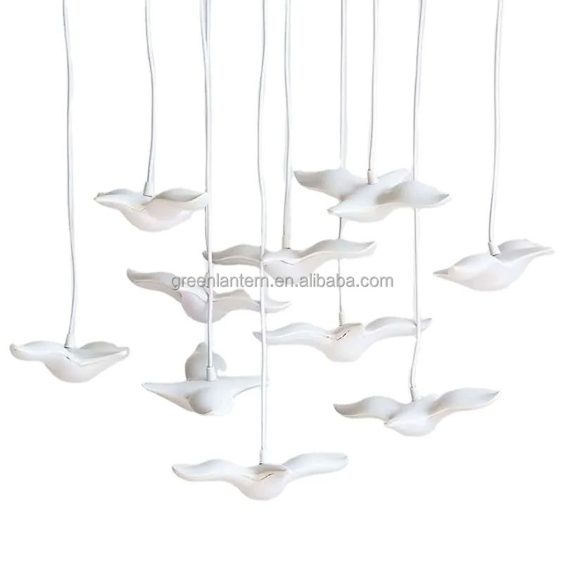 LED Chandelier Light Lamp 10 Seagulls Bird Design Lighting Art Shop Hotel Wedding Decoration Pendant Lights Hanging Lamps