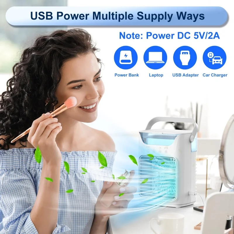 2024 Mini air cooler room portable Office fan air cooler fan with ice water