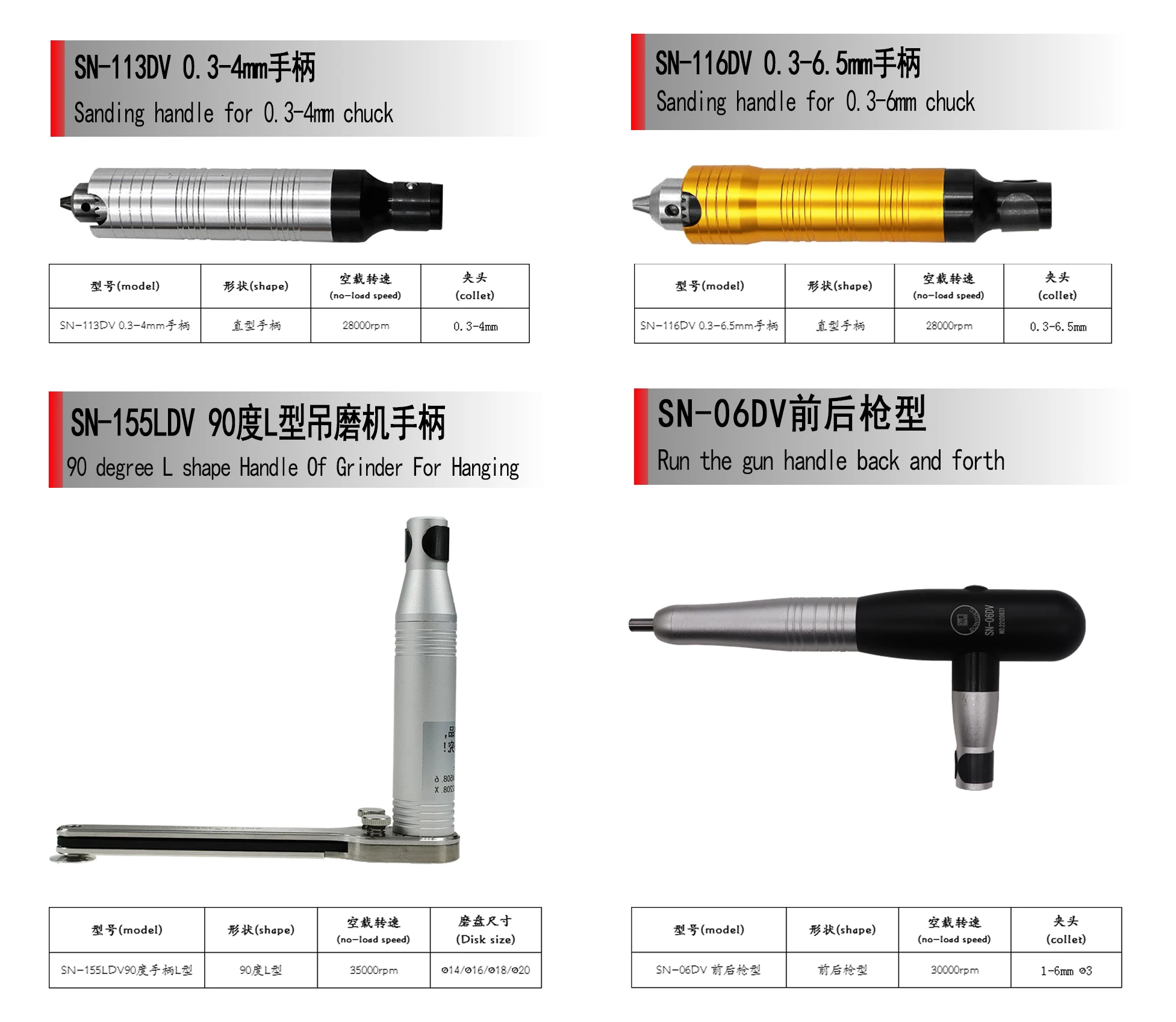 SN-113DV SN-116DV Factory sale various widely used Handle Of Hanging Grinder