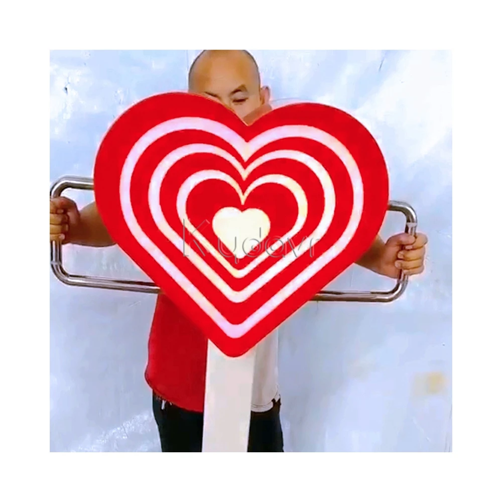 Carnival creative bicycle interactive love heart shape luminous led light game electric pedal bicycle power generator