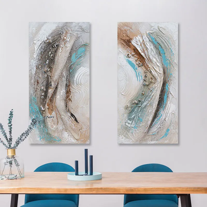 Абстрактный холст ручной работы Картина Декор стены art30 x 60x2 5