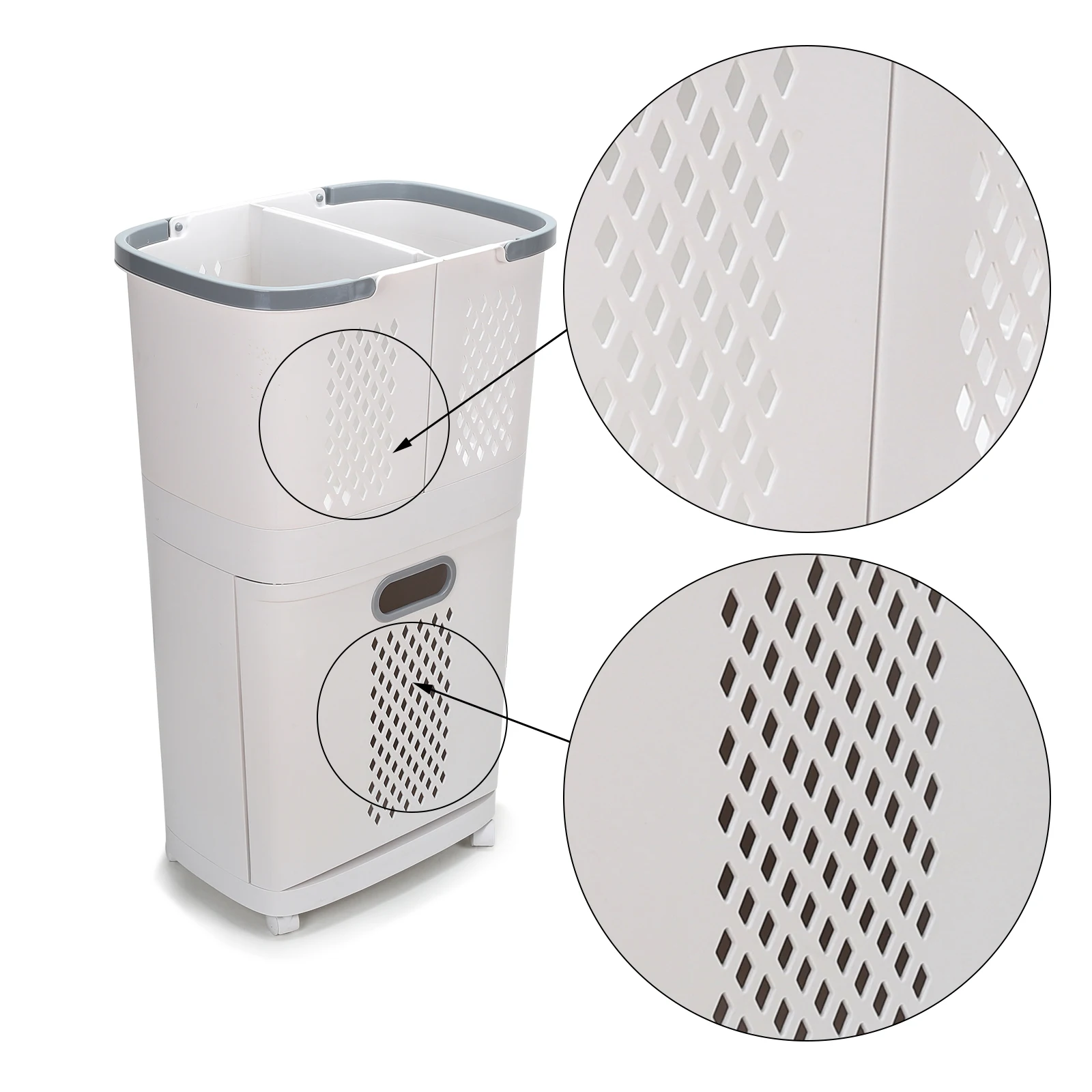 
Two layers plastic laundry wash basket for dirty clothes fruit vegetables wholesale laundry baskets 