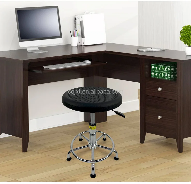 Simple And Modern Style Tiny Iron Lab Chair Soft Seat Metal Base Used For Lab Laboratory Classroom Computer Desk Science Hall