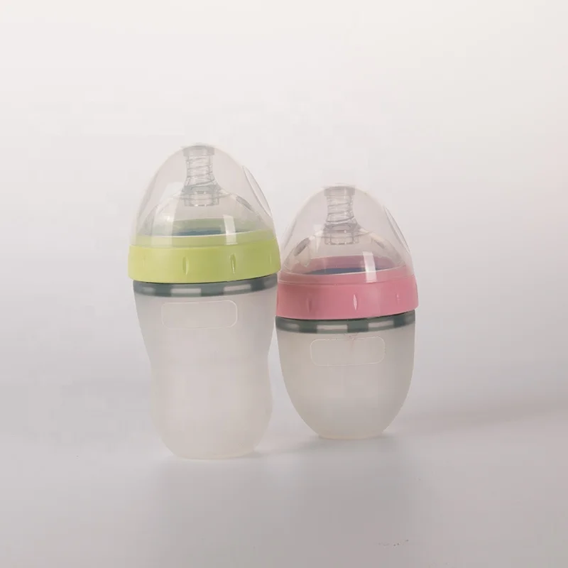 
BPA Free Food Grade Manufacturer Soft Silicone Milk Feeding Baby Bottle 