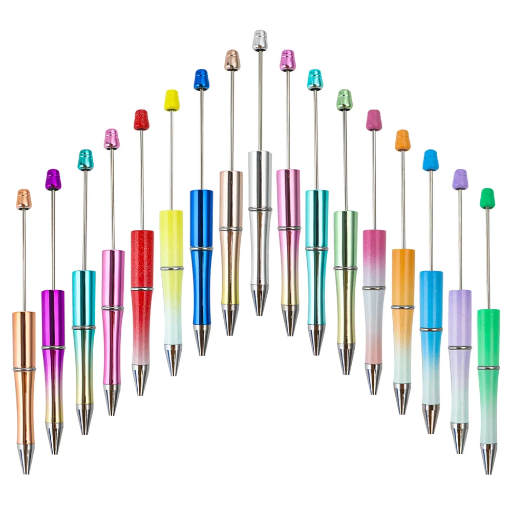 Wholesale DIY beads school office writing ball point pens plastic ballpoint pen custom beaded pens