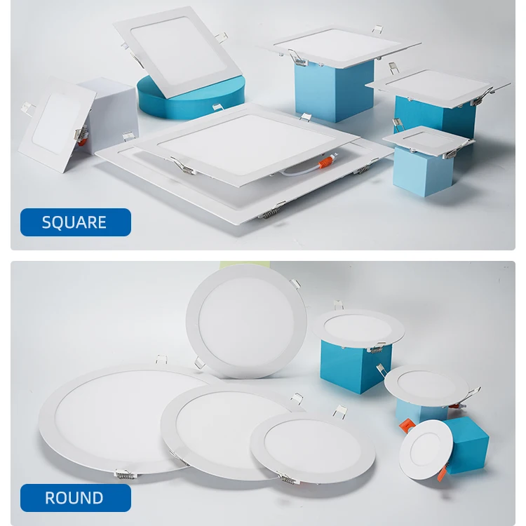 MELINZ 3W 6W 9W 12W 15W 18W Recessed Commercial Ceiling Panel Lamp Round Square Slim Frameless LED Panel Light