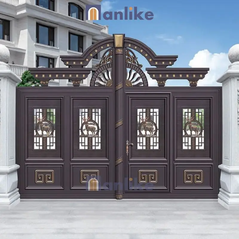 Anlike New Model Luxury Aluminum Entrance Philippines Simple Farm Yard Smart Driveway School Latest Main Gate Designs