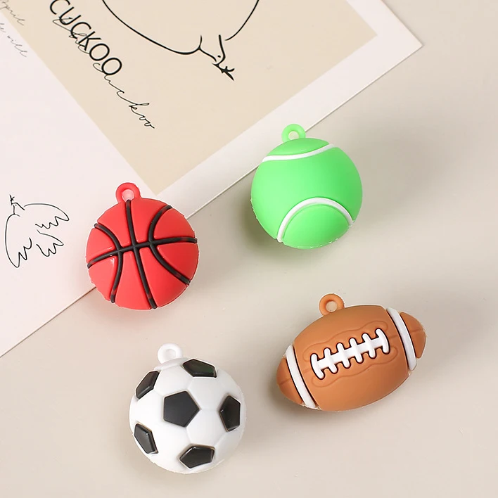 China manufacturers wholesale soccer basketball charm sports simulation ball pvc key chain