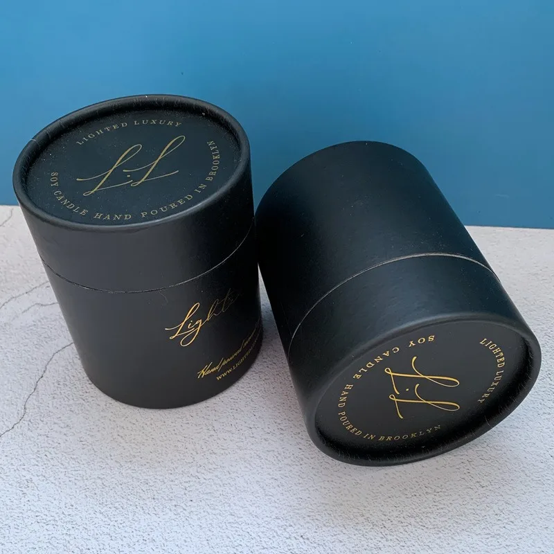 Custom Luxury Cardboard Packaging Box Paper Tube for Cylinder Candle Holders Gift