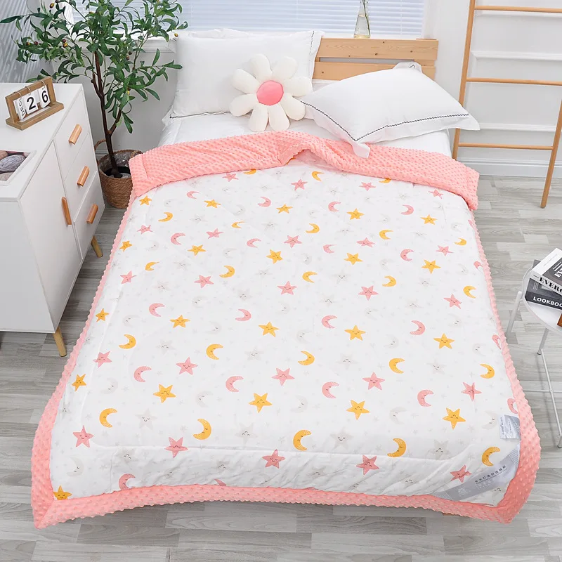 100% cotton Baby winter sleepers gauze cotton quilt with baby blanket muslin organic cotton swaddle for Newborn to Toddler