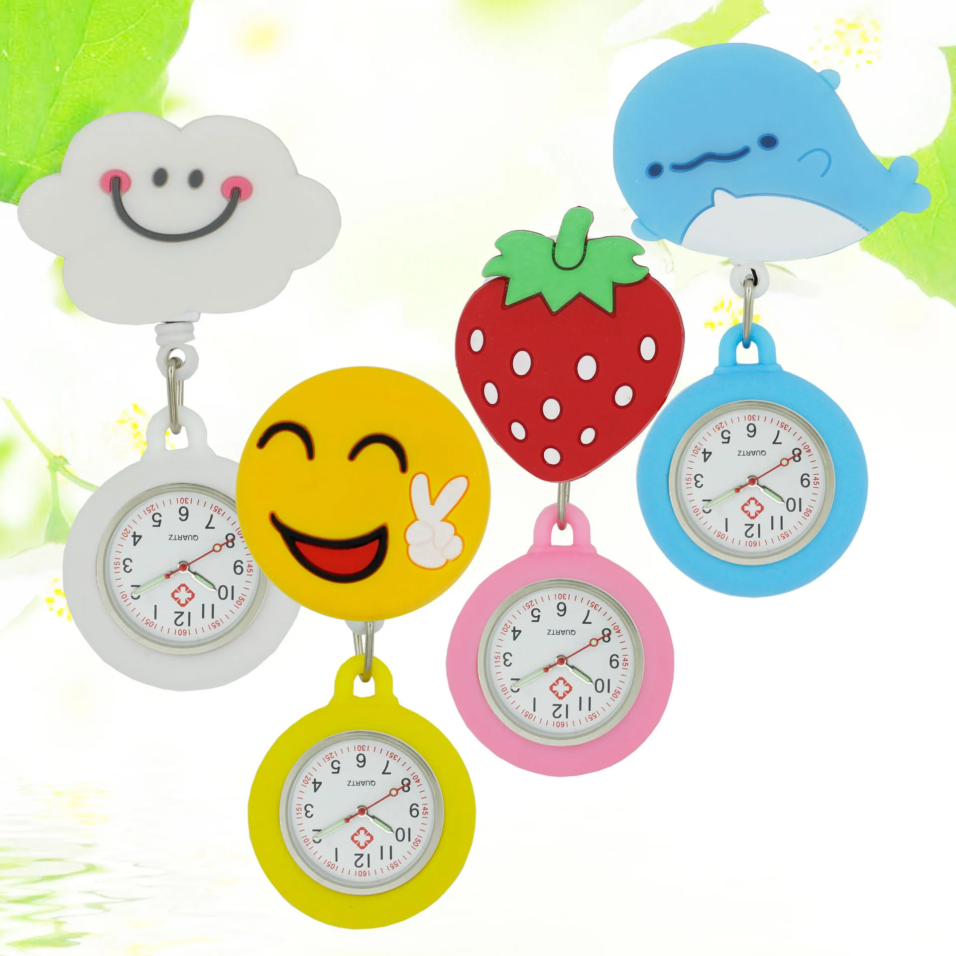 New product medical retractable cute badge nurse pocket watch silicone watch for nurses