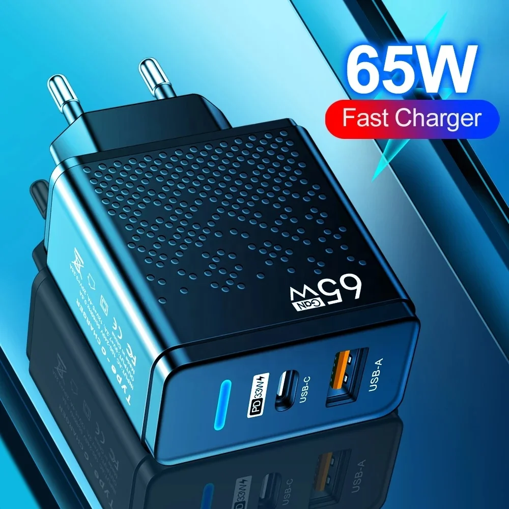 65W USB C Charger PD Fast Changing For iPhone 14 Huawei Xiaomi Samsung QC 3.0 Mobile Phones USB Type C Charger Phone Adapter