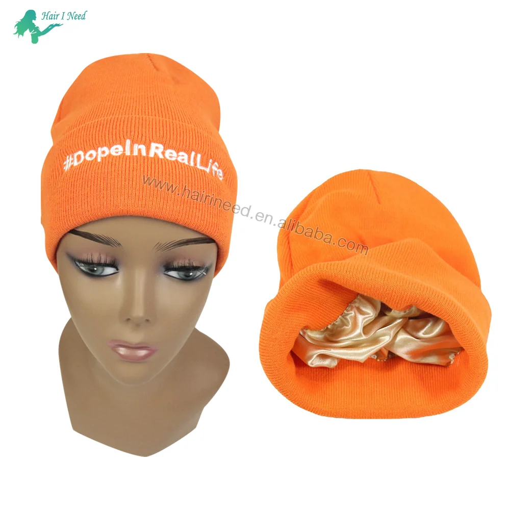 OEM OED custom logo woolen crochet beannies beanny for outdoor winter hat with satin inside colorful  warm cap