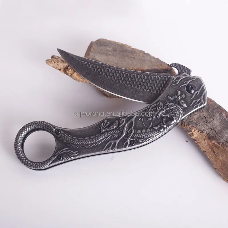 Factory  D2 steel blade camping  titanium alloy handle knives outdoor tactical folding pocket knife tool Manufacturer