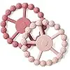 Easy to Grasp Toy for Baby Teething Relief 3 Pack Ring Teether Silicone Teething Ring Toys for Babies 0-6 6-12 12-24 Months