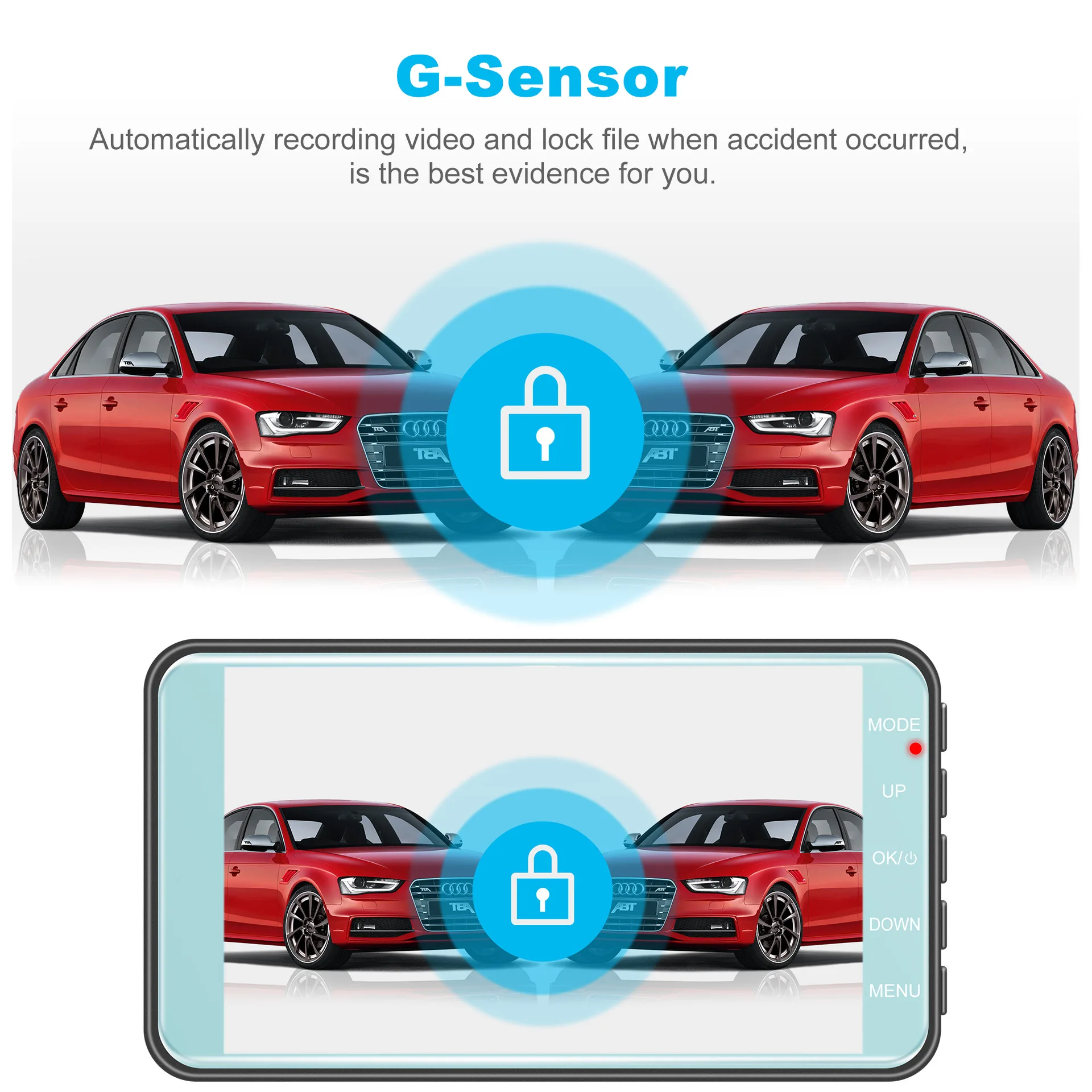 Car DVR Camera 4 inch HD 1296P Car Front And Rear Dash Cam Night Version Car Black Box