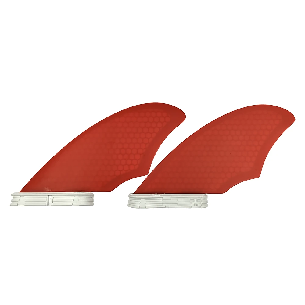 Manufacturer Surfboard Side Fin Honeycomb Fins Twin Set FK Red Double Tabs 2 Fin for Surfing