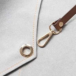 Gray canvas apron embroider plastic adjustable coffee apron with leather straps