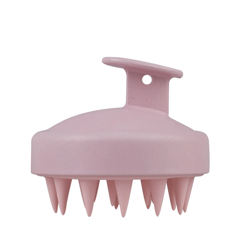 Lohas LMZ046-Pet Round Shampoo Brush for Improving Blood Circulation Wheat Straw Scalp Massager