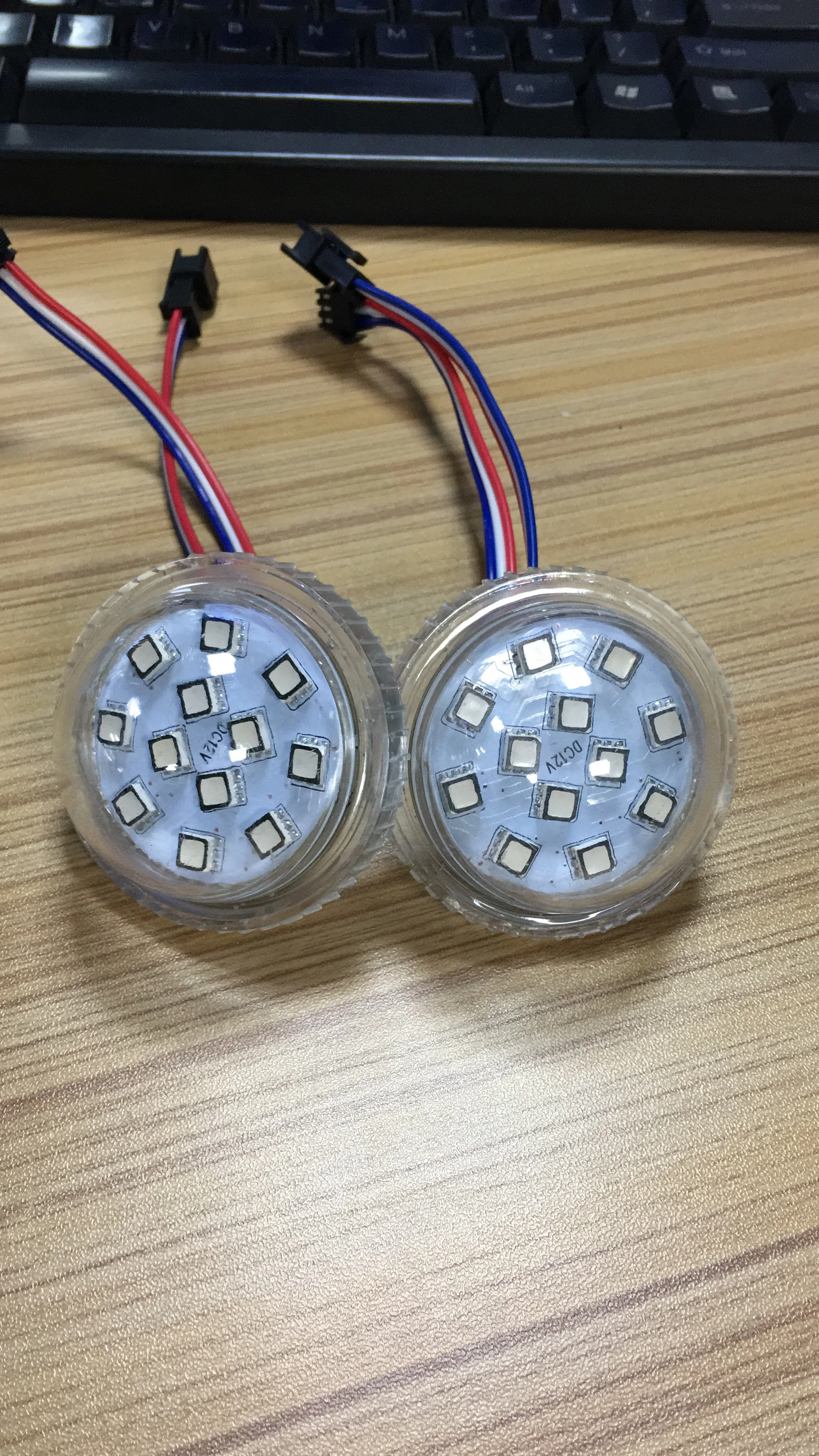 Wholesale 55mm Led Amusement Light DC24V 12led SMD 5050 Cabochon Fairground Lights Addressable UCS2903