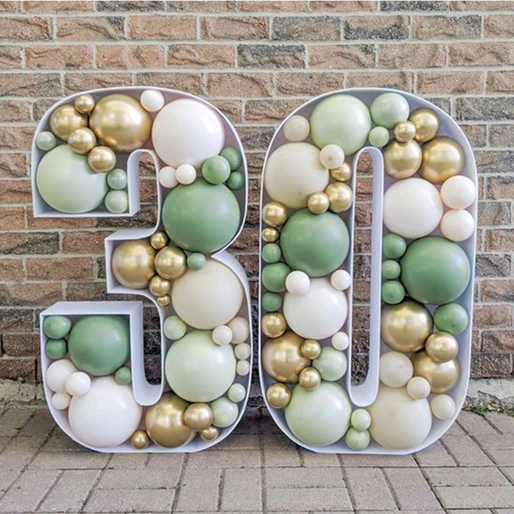 KT Board Cut-out DIY Birthday 0 To 9 Number Balloons Filling Box Frame Mosaic Heart Balls Box Wedding Decorations Party Backdrop
