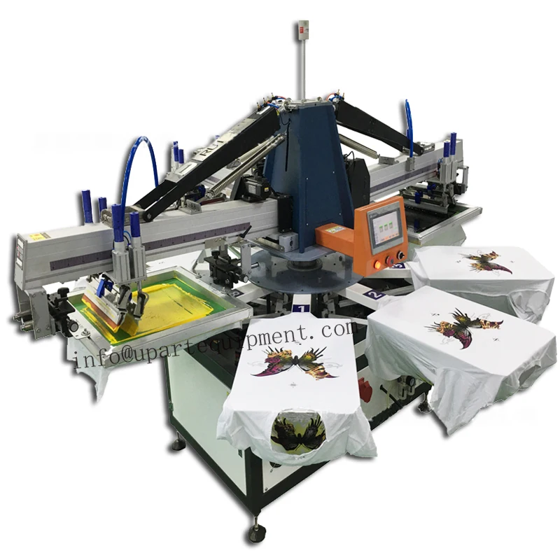 Auto Leather Screen Printing Machine 4 Color 10 Stations Carousel Screen Press Machine Automatic