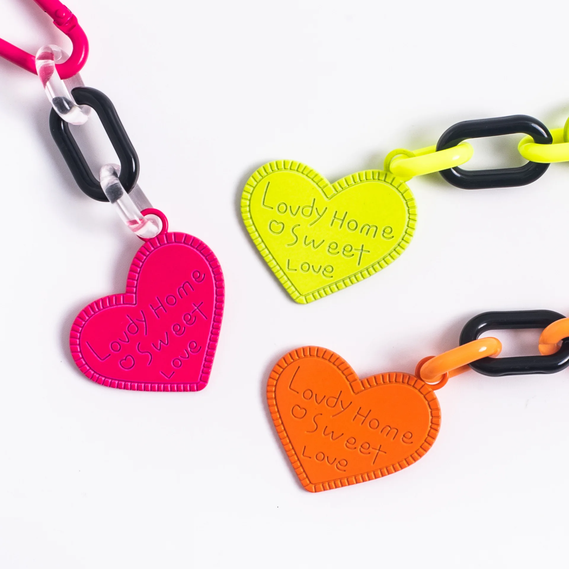 Personalized Leather Heart Shaped Keychain Pendant Accessories Metal Heart Shape Diy Keychain For Women