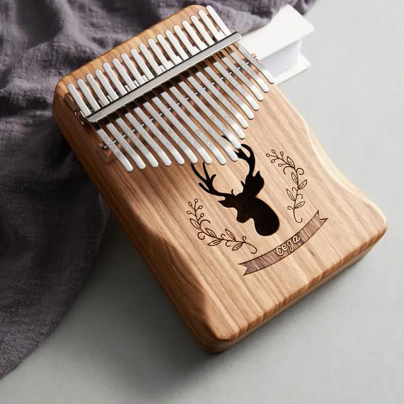 glossy zebra wood musical instruments wood thumb kalimba 17 note finger