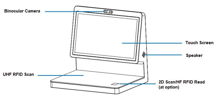 Сенсорный экран книги UHF RFID рабочая станция интегрированный читатель писатель сканирующий библиотечный терминал для персонала