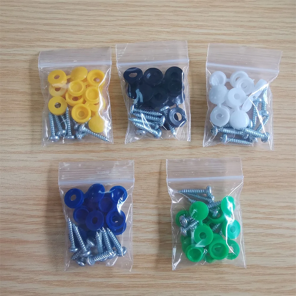 8PK M3.8x18 Car Number Plate Bolt Screws With Hinged Screw Covers