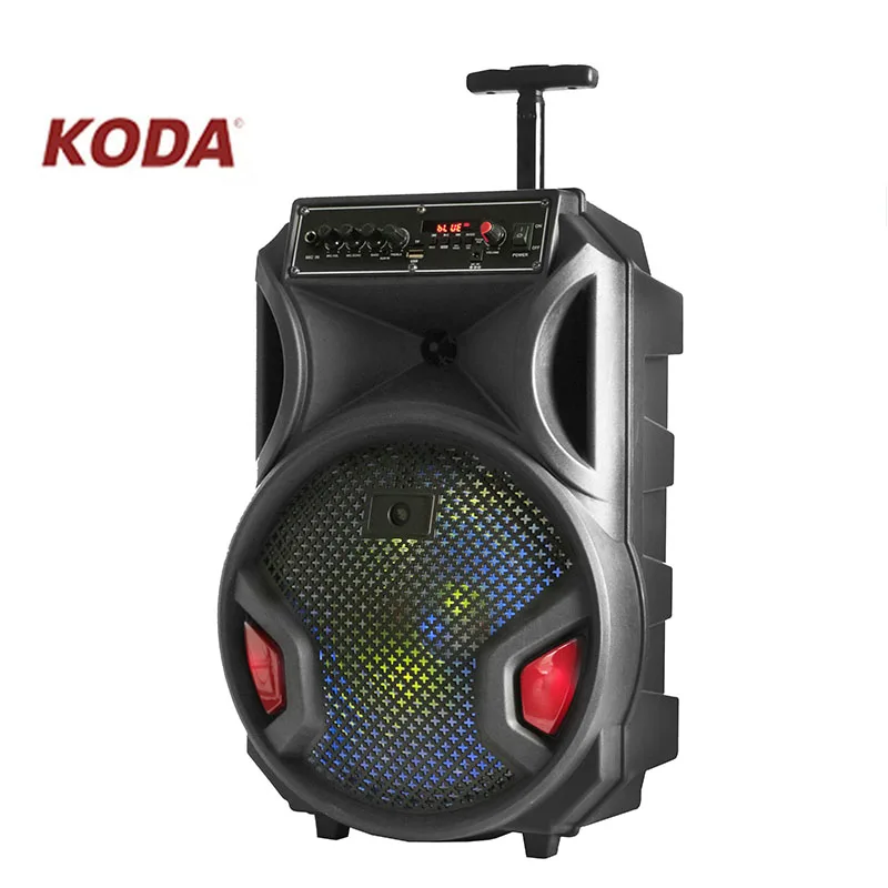 12inch Fashionable Party Portable Rechargeable karaoke DJ Speaker Trolley horn speaker with led light