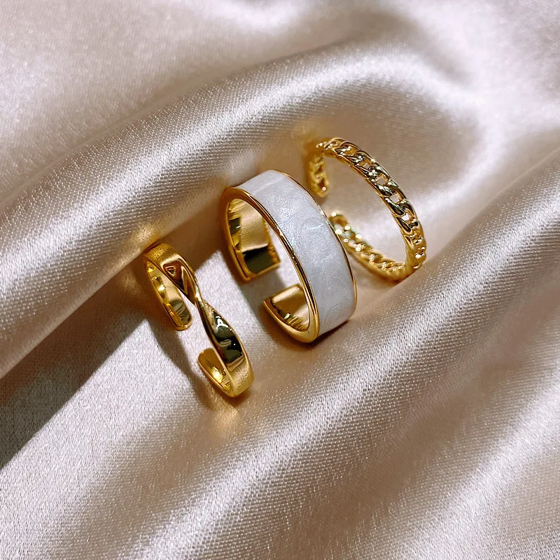 HOVANCI Fashion Finger Ring Set Wholesale Fashion Rhinestone Ring Set Women Adjustable Open Rings