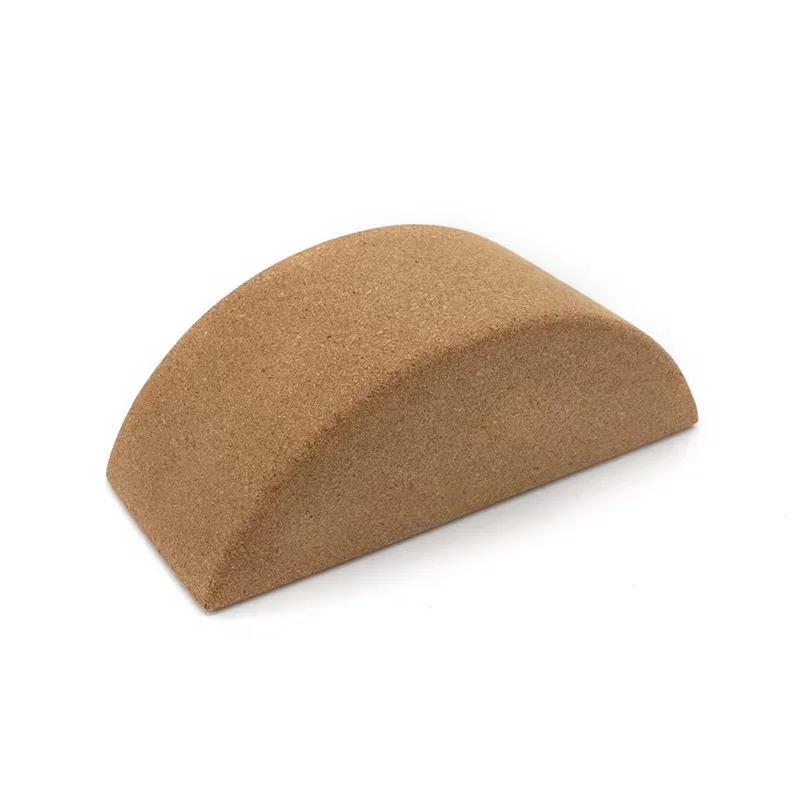 Cork Half-Round Yoga Brick Wooden Yoga Block with bag  Hot Sale Eco Friendly Yoga Cork Block Professional Natural Cork Wood