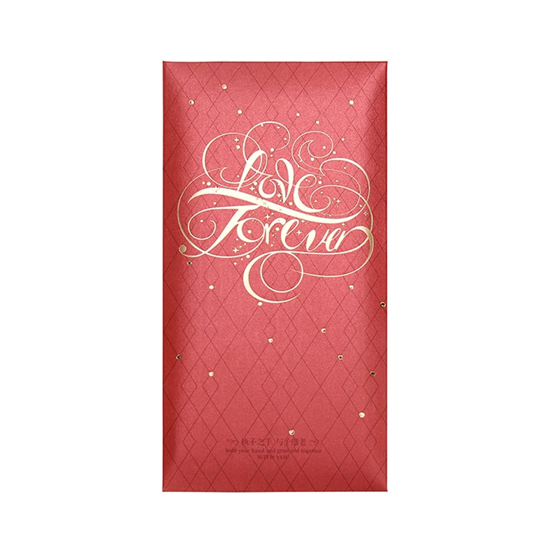 Wholesale Printing Design Logo Chinese New Year Wedding Gold Foil Hot Stamping Red Envelope Customization