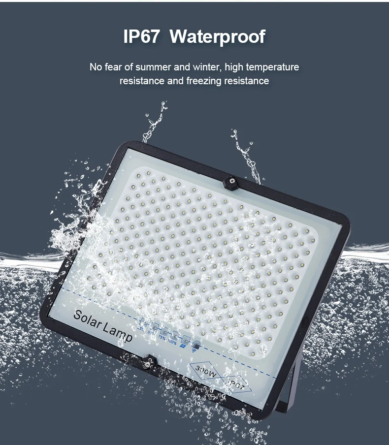Solar LED Flood Light 50W 100W 200W 300W High Quality Ip66 Waterproof System Solar Lamp With Remote Control