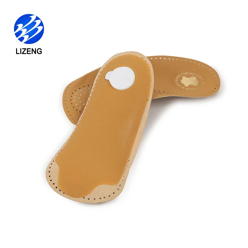 Plantar Fasciitis 3/4 Genuine Leather Insoles For Shoes (62241374954)