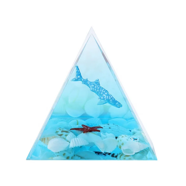 recharge popular ocean turtle pyramid pendant epoxy 3D crystal crafts children present Night Lamp light