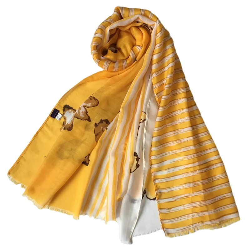 Custom Flower Design Lightweight Cotton Scarves