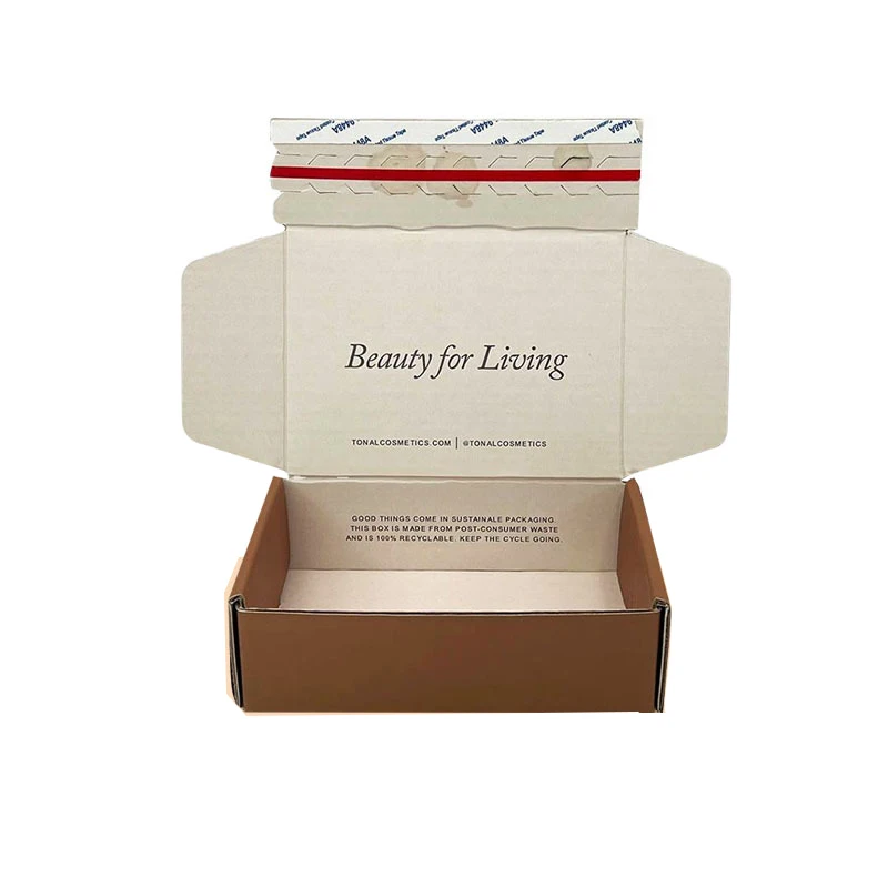 Manufacturer Corrugated Packing Easy Tear Strip Opening Delivery Paper Mailing Box Ecommerce Shipping Zipper Mailer Boxes