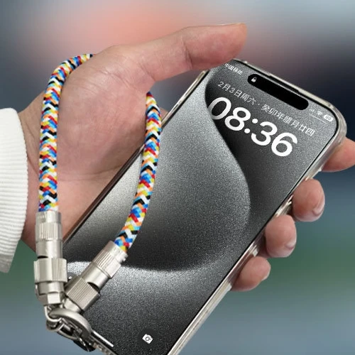 Outdoor 2-in-1 PD 66w Type C to Type C Fast Charging Bracelet Mobile Crossbody Phone Lanyard with Charging Cables